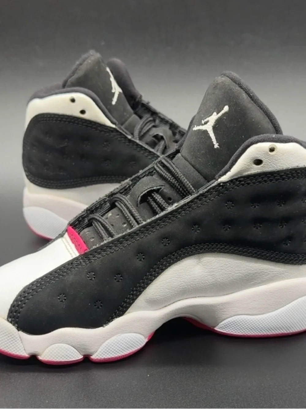 Jordan Air Jordan 13 Retro 439358-010 Black White Pink Sneakers kids size 11c